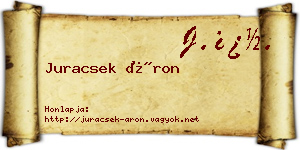 Juracsek Áron névjegykártya